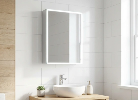 Single door aluminum LED medicine cabinet surface mounted