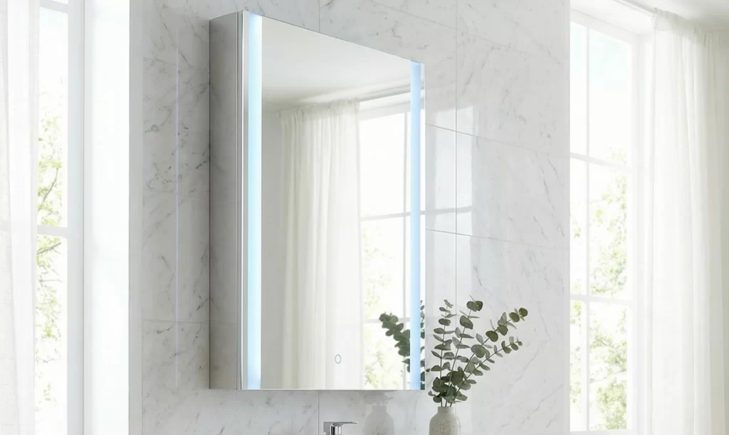 Single door narrow bathroom cabinet for small apartments
