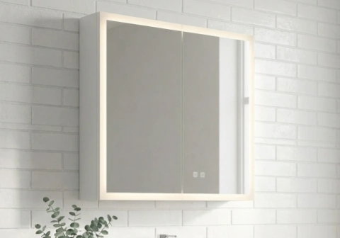 Modern square LED cabinet with defogger and acrylic frame